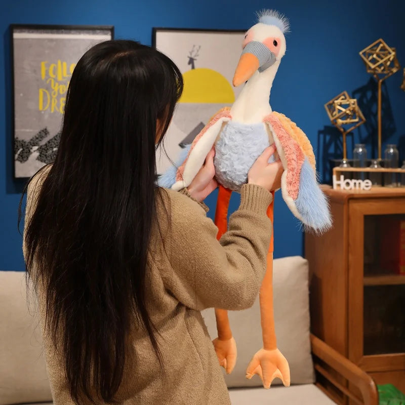 Wholesale Fantastic Crowned Crane Doll Stuffed Plush Balearica Big Bird Cartoon Long Legs Animal Toy Colorful Plushie Gift