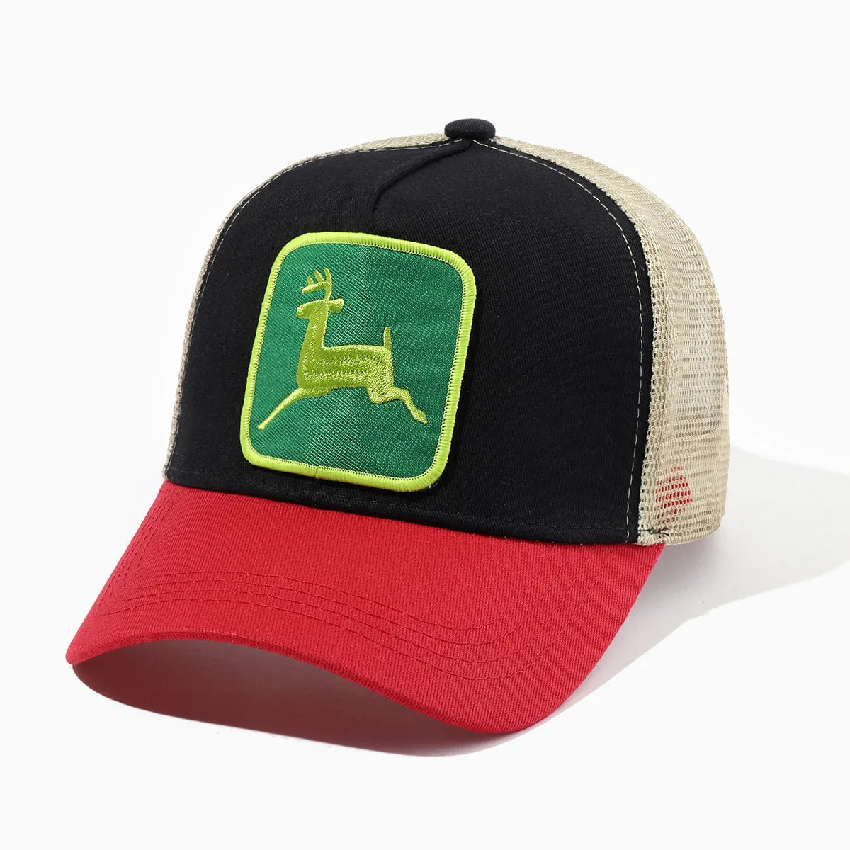 Elk Embroidery Duckbill Cap For Women Sun Protection Wide Brim Adjustable Mesh Cap Ekdb