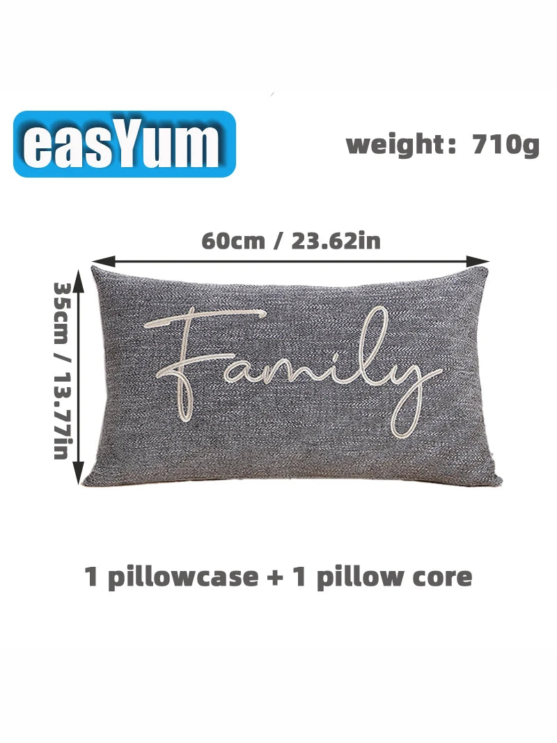 1 Pillow Set/Only 1 Pillowcase-Home Decor Embroidered 35x60cm Pillowcase Pillow Cover With Hidden Zipper