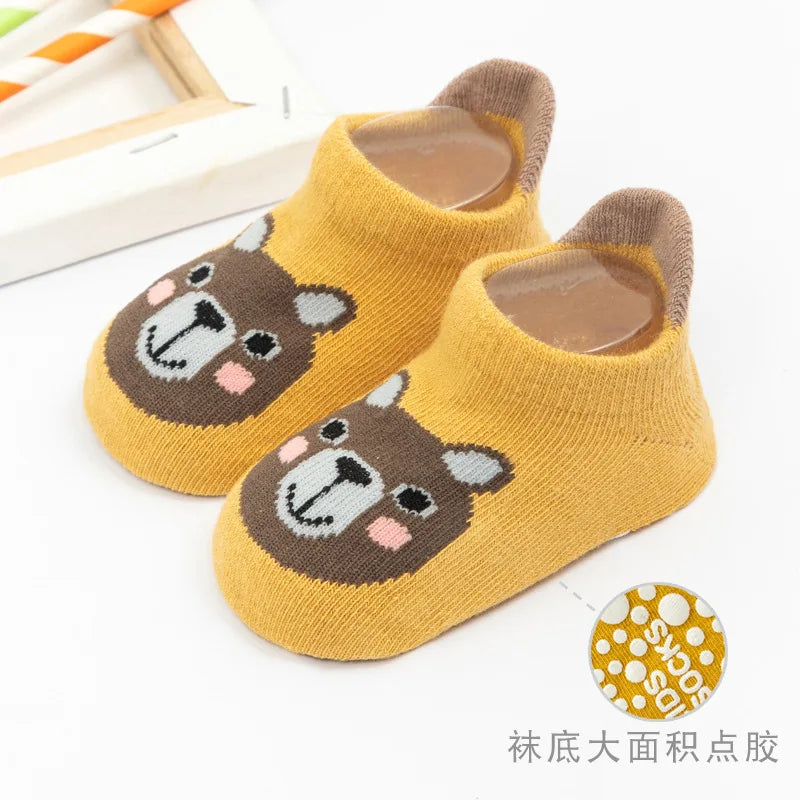 Non Slip Baby Toddler Socks Soft Anti Skid Floor Socks for Newborns and Infants With Rubber Grips For 0-5Years Cotton Baby Socks