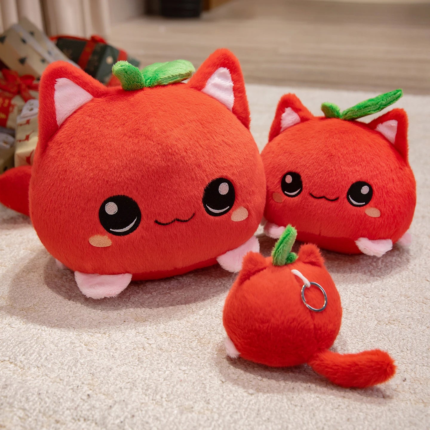 Cute Plush Dolls With Strawberry Cat Stuffed Soft Toys Fruit Sofa Doll Birthday Gift Room Decor Children's Friends Birthday