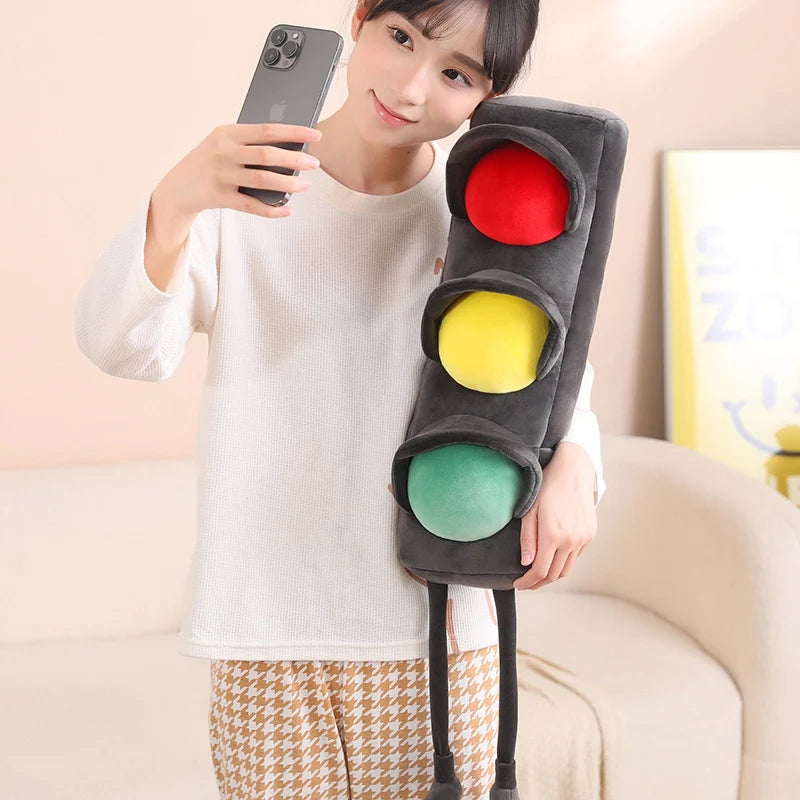 Lifelike Stuffed Signal Lamp Plush Toys Soft Traffic Light Toys For Children Funny Traffic Game Props Creative Home Decor