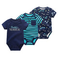 Kiddiezoom 3 Pcs/Lot Four Seasons Fashion Unisex Cute Short Sleeve Baby Boy Girl Bodysuits Soft 100%Cotton Newborn Onesies