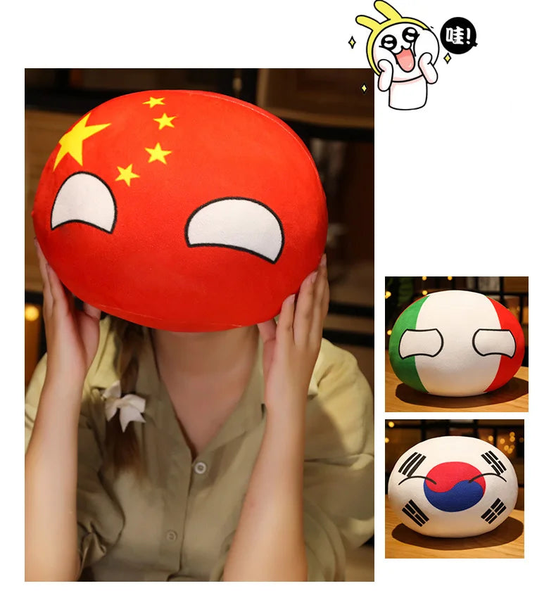 Hot  10/30/50cm Polandball Country Ball Toy Plush Pendant Plush Doll Countryball Ussr Usa France Russia Uk Japan Germany  Italy