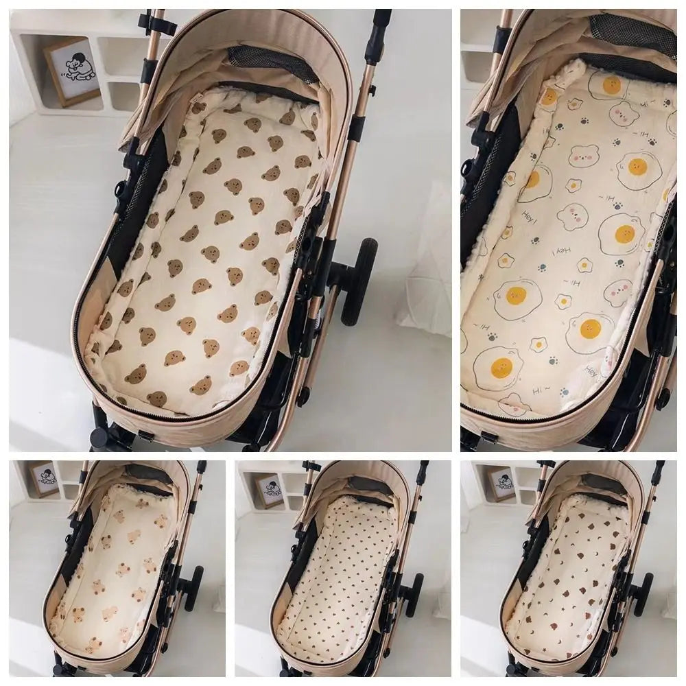 Soft Baby Stroller Cushion Comfortable Breathable Baby Pram Seat Mat Car Seat Cartoon Printed Dining Chair Cotton Pad