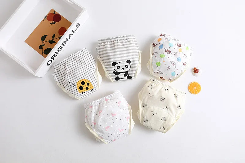 Cotton Baby Training Pant Reusable Gauze Diaper Waterproof Cloth Diaper Baby Study Pants Washable Nappies Diapering
