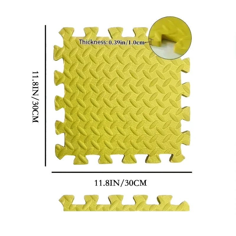 Interlocking Baby Play Mat 1cm Thick EVA Foam 30x30cm Tile Leaf Grain Design, 6 Or 12 Pack