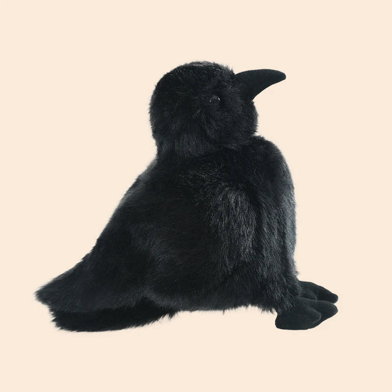 30cm Realistic Crow Plush Toy Lifelike Stuffed Raven Soft Halloween Christmas Gift for Kids Bird Lovers Home Decor