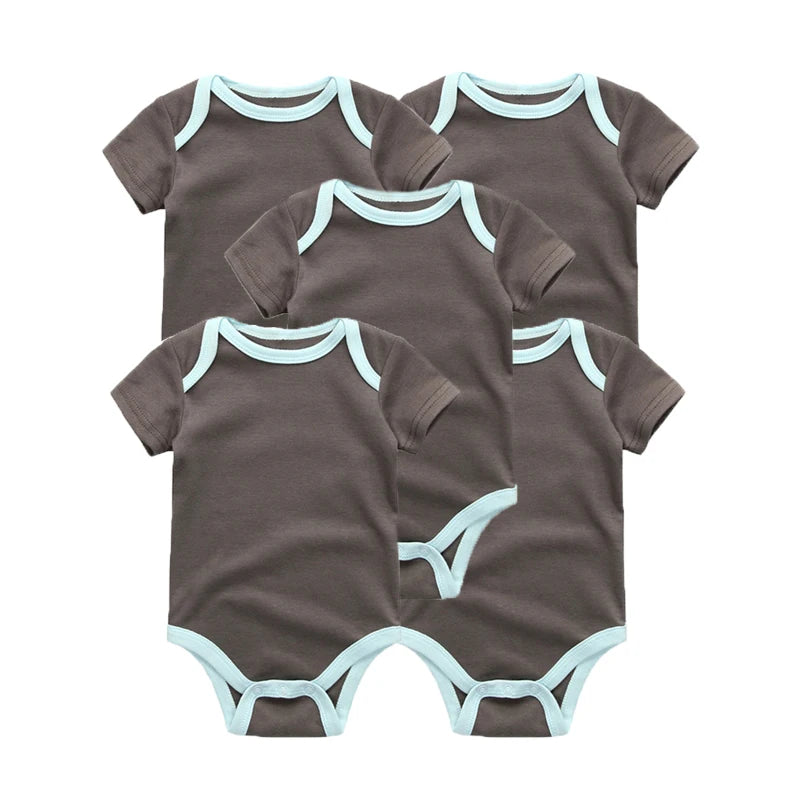 Carter's 5-Piece Solid Color Unisex Baby Bodysuits Short Sleeve Onesies 0-12M Soft Cotton