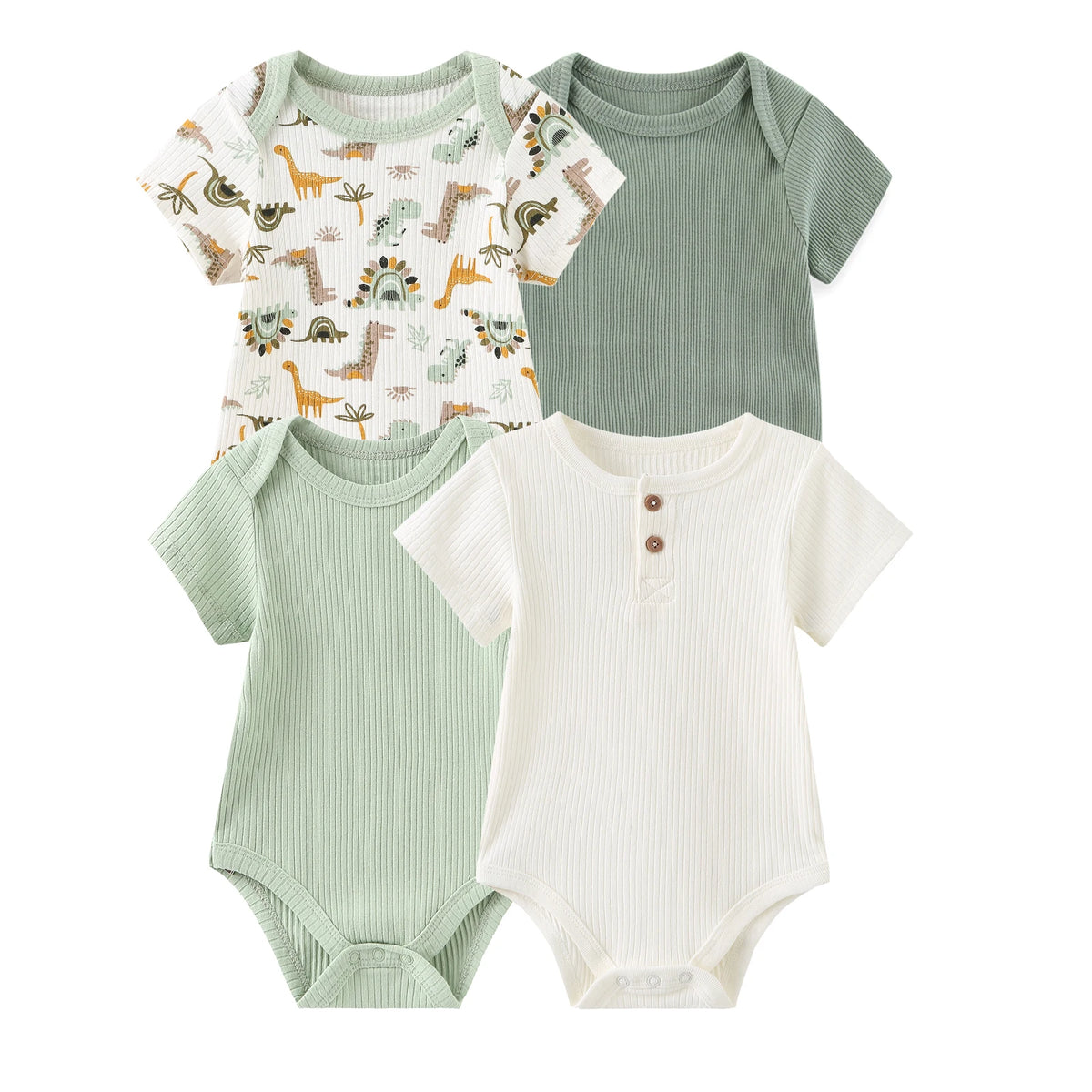 Four Seasons Unisex Infant Bodysuits Set 3 4 5 Pcs Cartoon Print Newborn Onesies