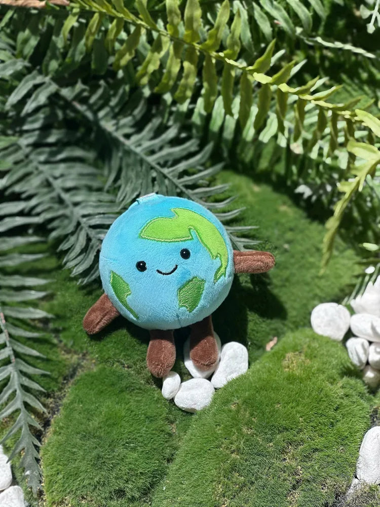 Simulation Earth Plush Toy Bag Key Pendant Planets in the Solar System Soft Doll Toys Cartoon Star Style Birthday Gift for Kids