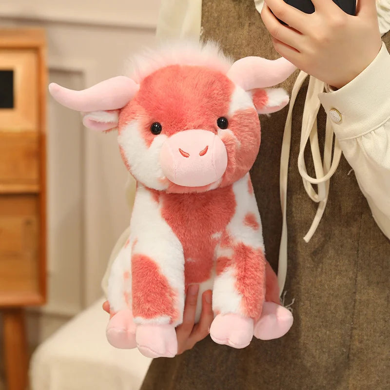 New 1pc 30cm Treasuringu New Highland Cattle Stuffed Toys Highland Cow Plush Toy Soft Animals Fluffy Doll Birthday Gift For Kids