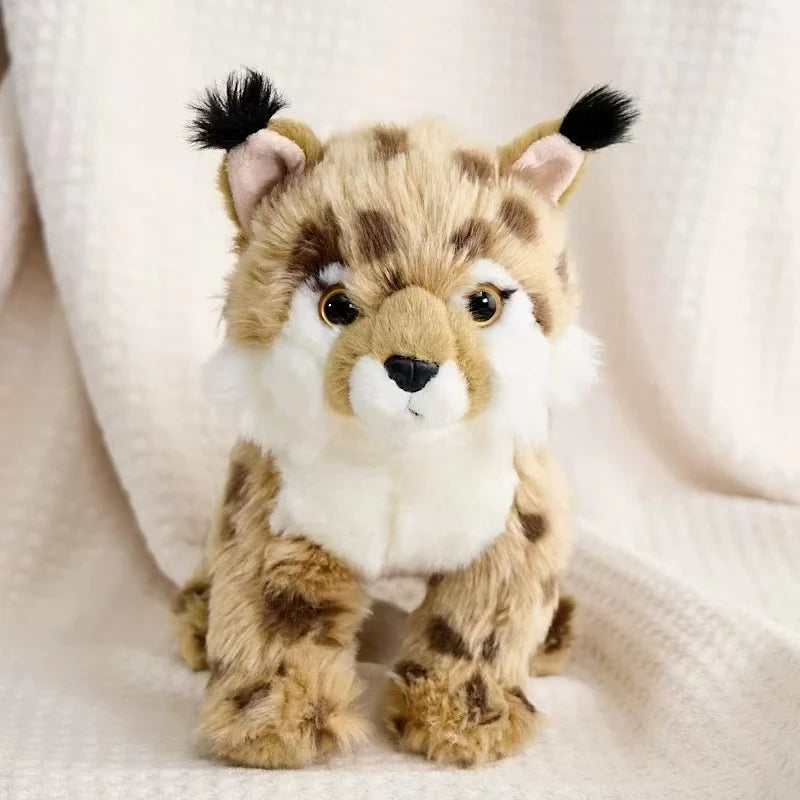 25CM Anime Yellow Leopard Plush Toy Ultra-Soft Simulated Animal Cute Wildlife Doll Lifelike Collectible Kids Gift