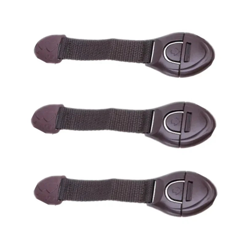 3pcs/set Coffee Black White Baby Safety Lock Child Toddler Cabinet Drawer Refridgerator Lock for Kids Protection Straps Locks