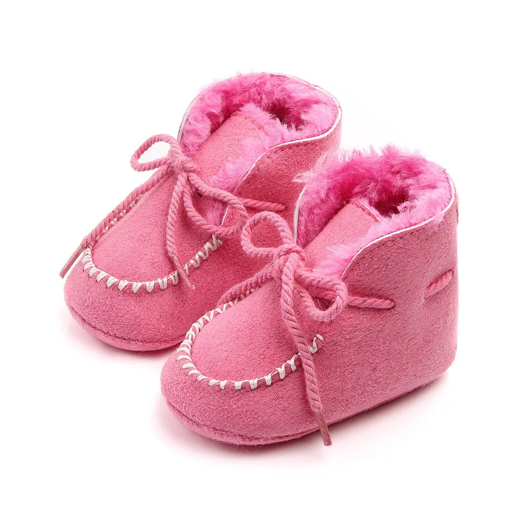 Winter Baby Girls and Boys Thick Warm Plush Fur Booties Fashion Design Soft Soled Comfortable High Quality Prewalker Shoes D2245