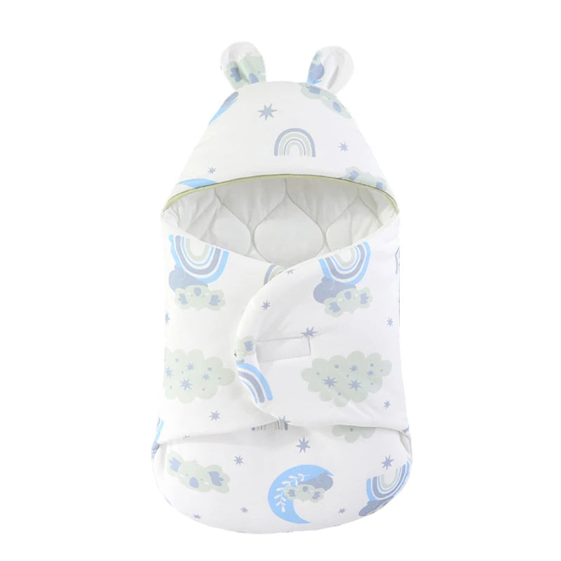 Newborn Baby Sleeping Bags Cartoon Baby Wrap Blankets Autumn and Winter Newborn SleepSack Envelope Thick Cocoon for Baby 0-6M