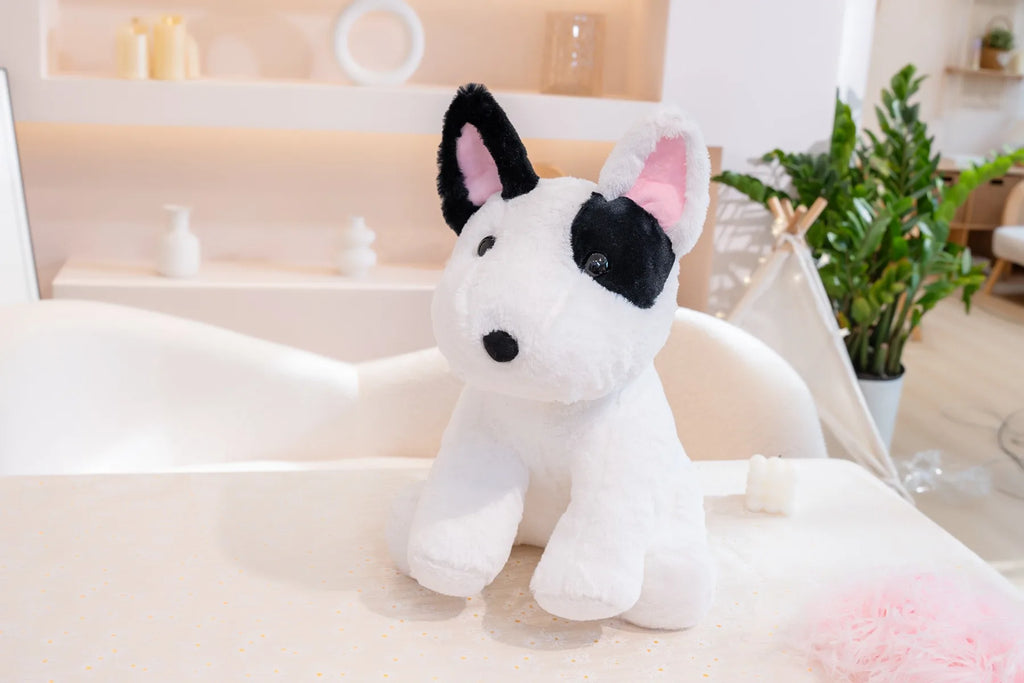 New 40/50cm Sitting Posture Bull Terrier Plush Toys Kawaii Pet Dog Stuffed Animal Toy Sleep Mate Throw Pillow Kid Birthday Gift