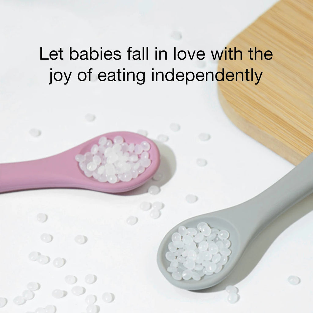 Soft Silicone Baby Feeding Spoon BPA Free Newborn Infant Weaning Spoon Heat Resistant Chewable Training  Daily Feeding Tableware