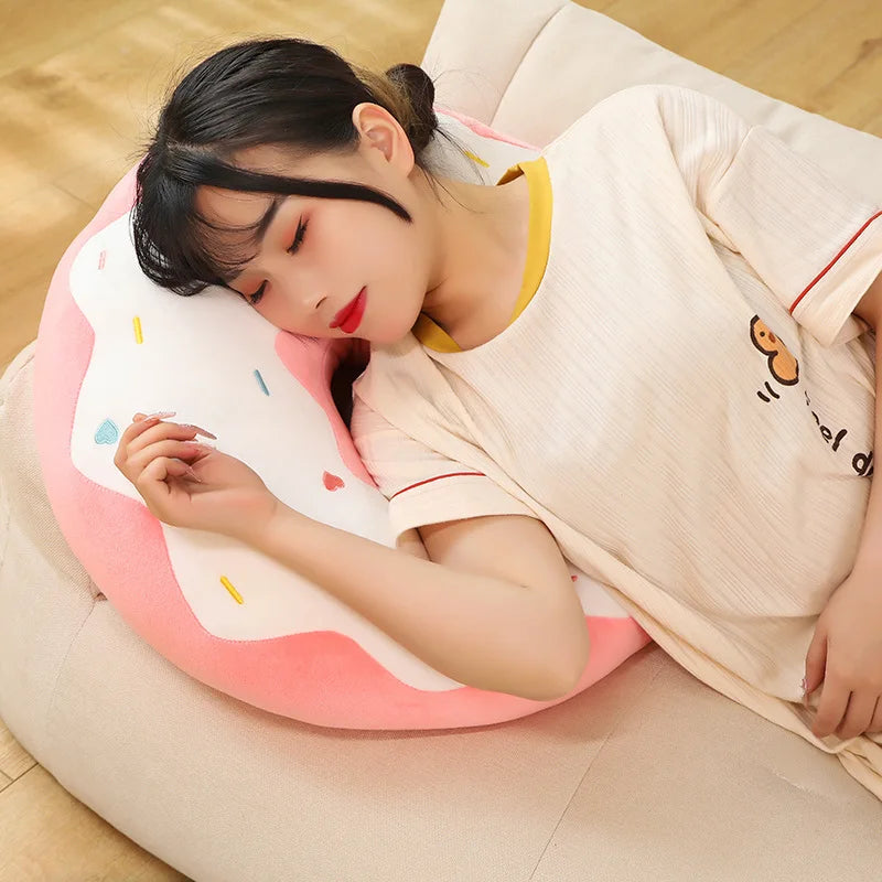 Decoration Donut Plush Pillow Like Real Fantastic Ring Shaped Food Plush Soft Creative Seat Cushion Head Pillow Christmas Gift