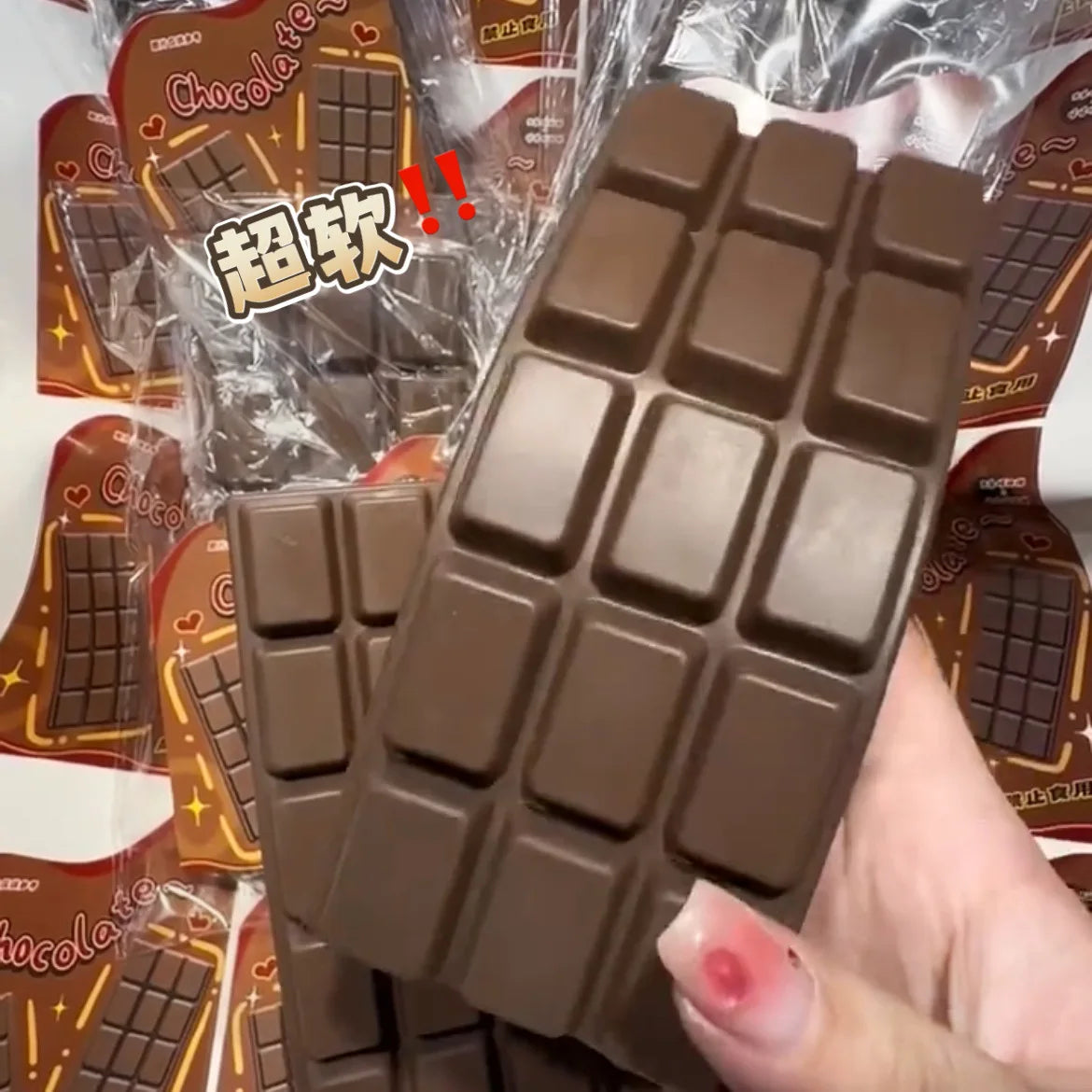 Chocolate Bar Squishy Stress Relief Toy Slow Rising Soft Squeeze Sticky Toy For Adult Anxiety Relief Relaxing Entertainment