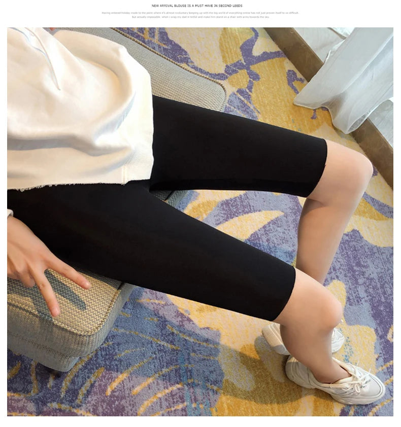 Pregnant Woman Legging Maternity Yoga Pants Summer Sharkskin Fabric Women Thin Black Slim Skinny Sport High Waist Fitness Shorts