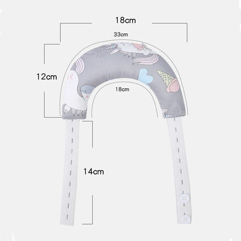 Baby Pillow Newborn Soft Breathable Crescent-shaped Pillows Cartoon Print Neck Correction Pillow for Baby Infant 1-3 Years