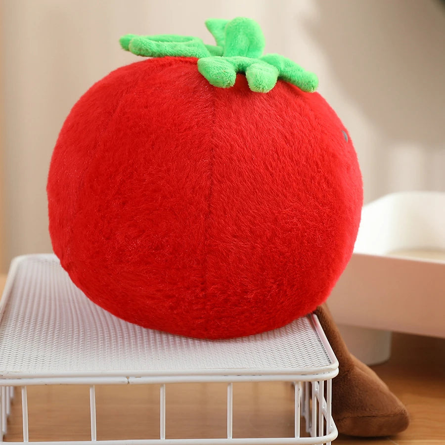 Cute Cartoon Tomato Plush Figure Doll Fruit Vegetable Food Stuffed Toy Decor Birthday Gift Ideal for All Ages