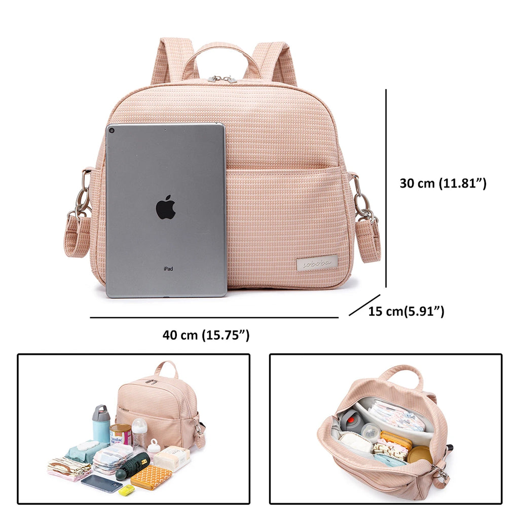 Soboba Stylish Mother Diaper Backpacks Large Capacity Waterproof Environmental Fabric Diaper Bag for Mommy Fashion Nappy Bag