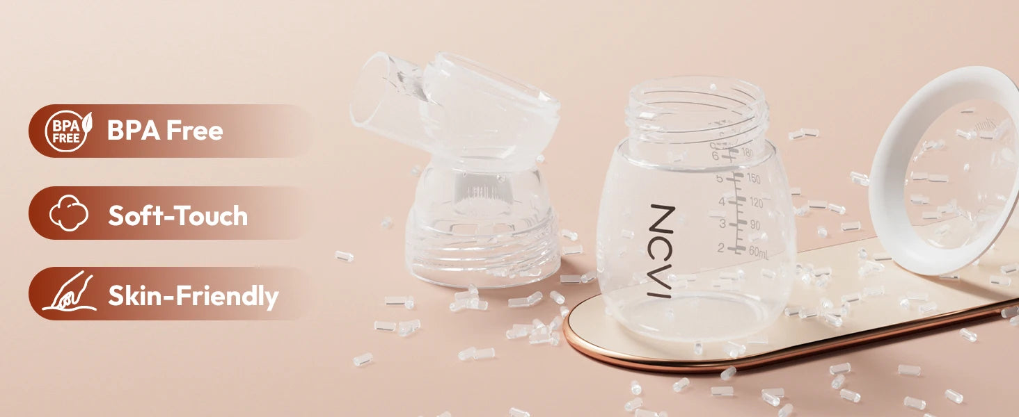NCVI Electric Breast Pump With Wearable Cups.VibeMassage Technology,Adjustable Hospital Grade Strong Suction,Ultra Portable