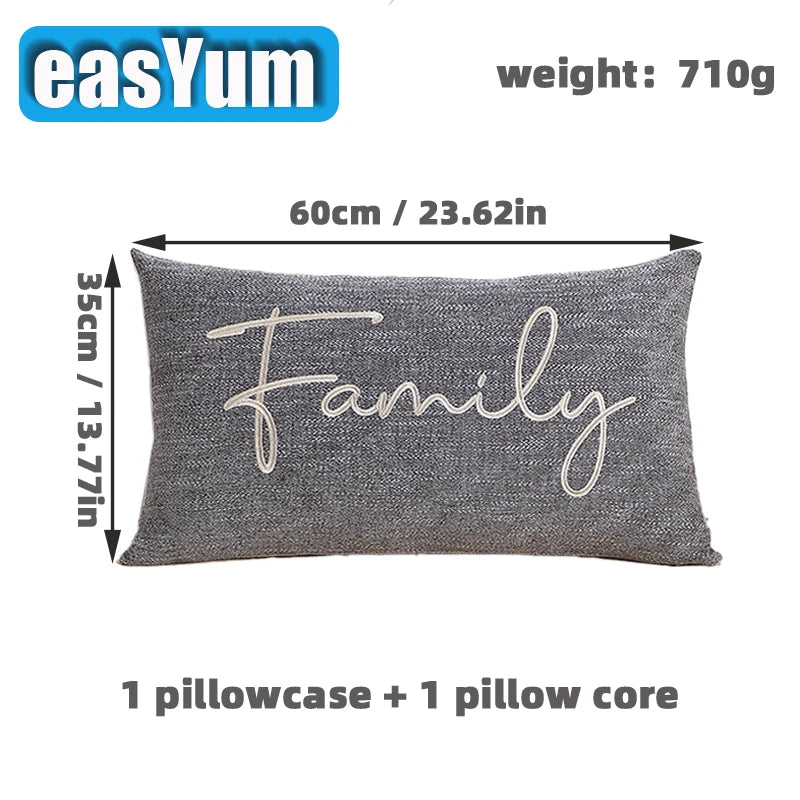 1 Pillow Set Pillowcase 35x60cm Embroidered With Hidden Zipper Decorative Cover For Bedroom