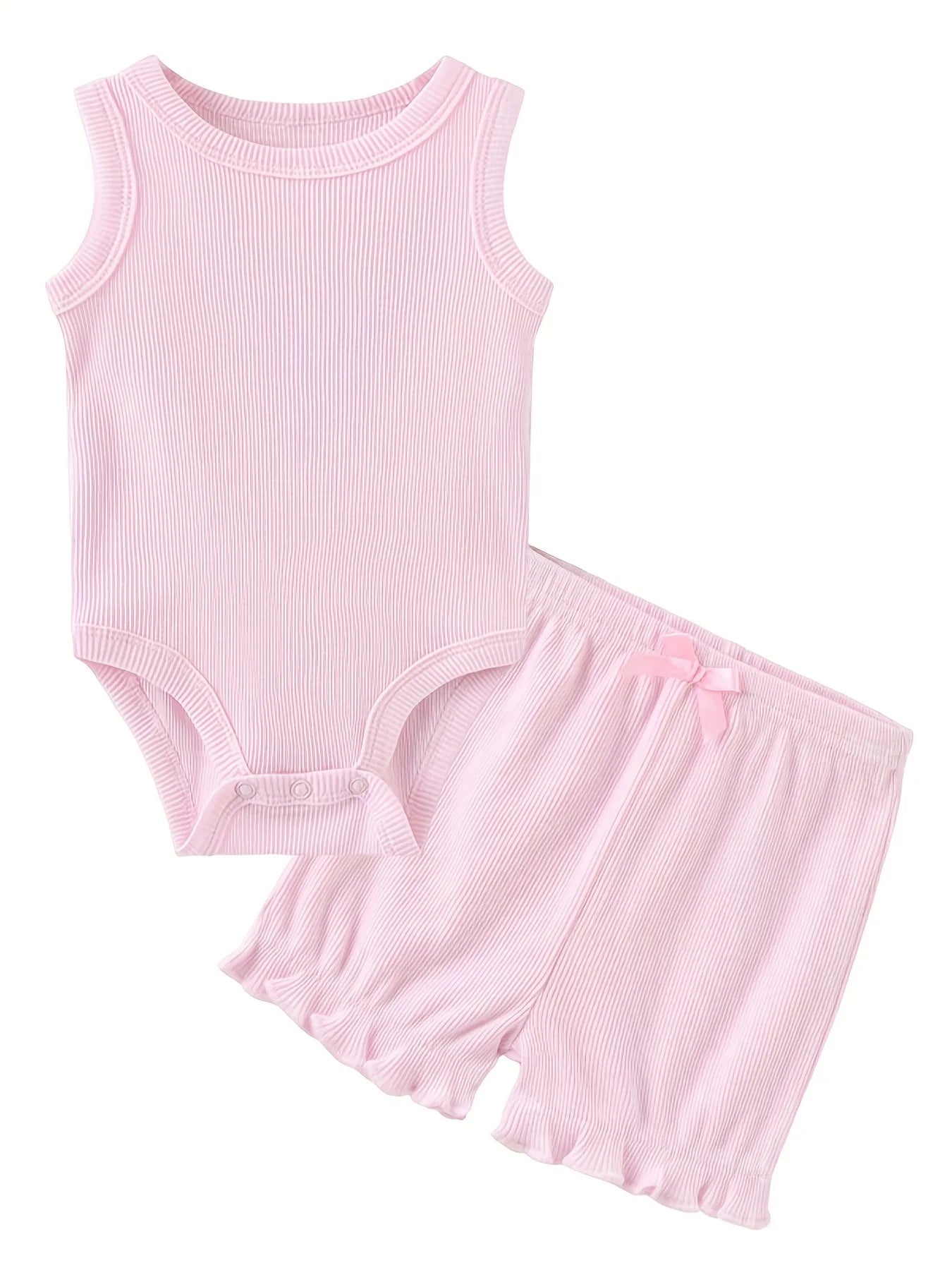Kiddiezoom Summer Fashion Cartoon Sleeveless Baby Boy Girl Bodysuits+Pants Soft Baby Boy Girl Clothes