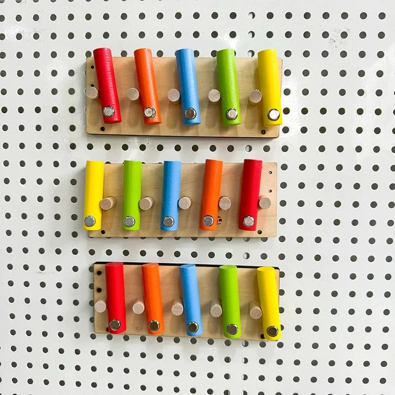 DIY Montessori Busy Board Toy For Early Education Development Wooden Material Accessories Rainbow Card Water Pipe Aid