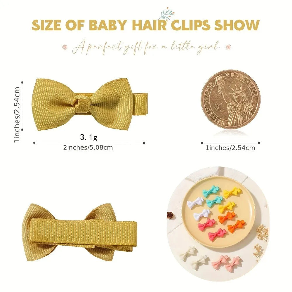 50Pcs 2inch Grosgrain Ribbon Hair Bows Clips for Girls Handmade Bowknot Hairpins Headwear Kids Baby Hair Accessories