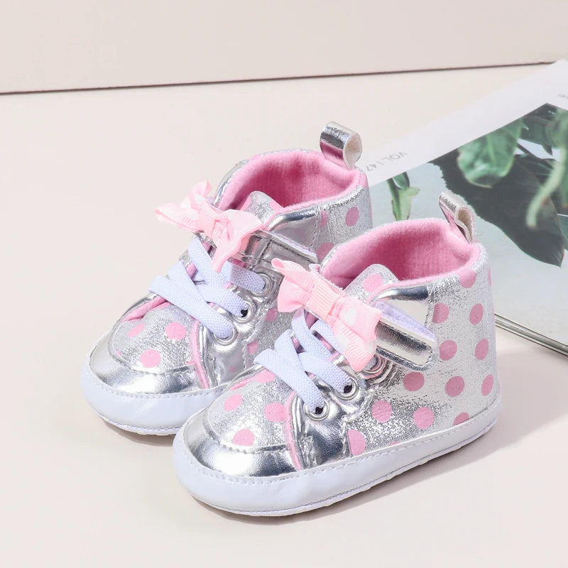 Baby Girl Spring and Autumn Butterfly Bowknot Soft Sole Comfortable Prewalker Shoes Indoor Outdoor Walking Shoes First Walkers