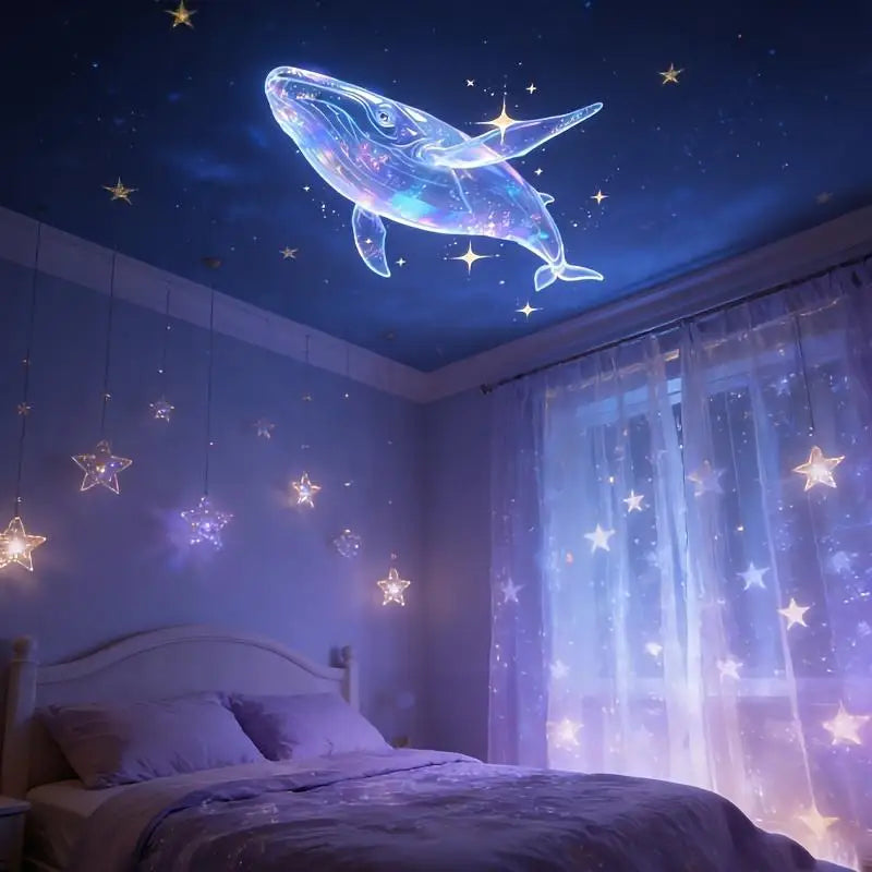 LED USB Projector Light 3/6pcs Projection Patterns- Adjustable Whale Butterfly Jellyfish Starfish Night Light Festival Gift
