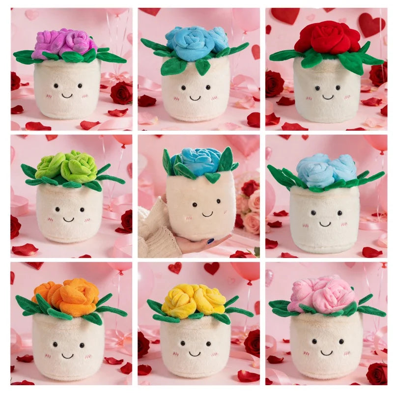 Hot 1pc 20cm Artificial Flower Plush Toy Green Plants Bloom Cactus Sunflower Soft Dolls Girls Boys Kawaii Xmas Gift Home Decor