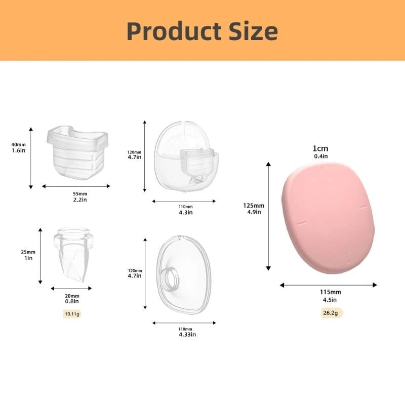 J15U Comfortable Breastfeeding Accessory for S18/S21 Wearable Pumps 27mm/24mm Flange & Valves Soft Silicone Diaphragm