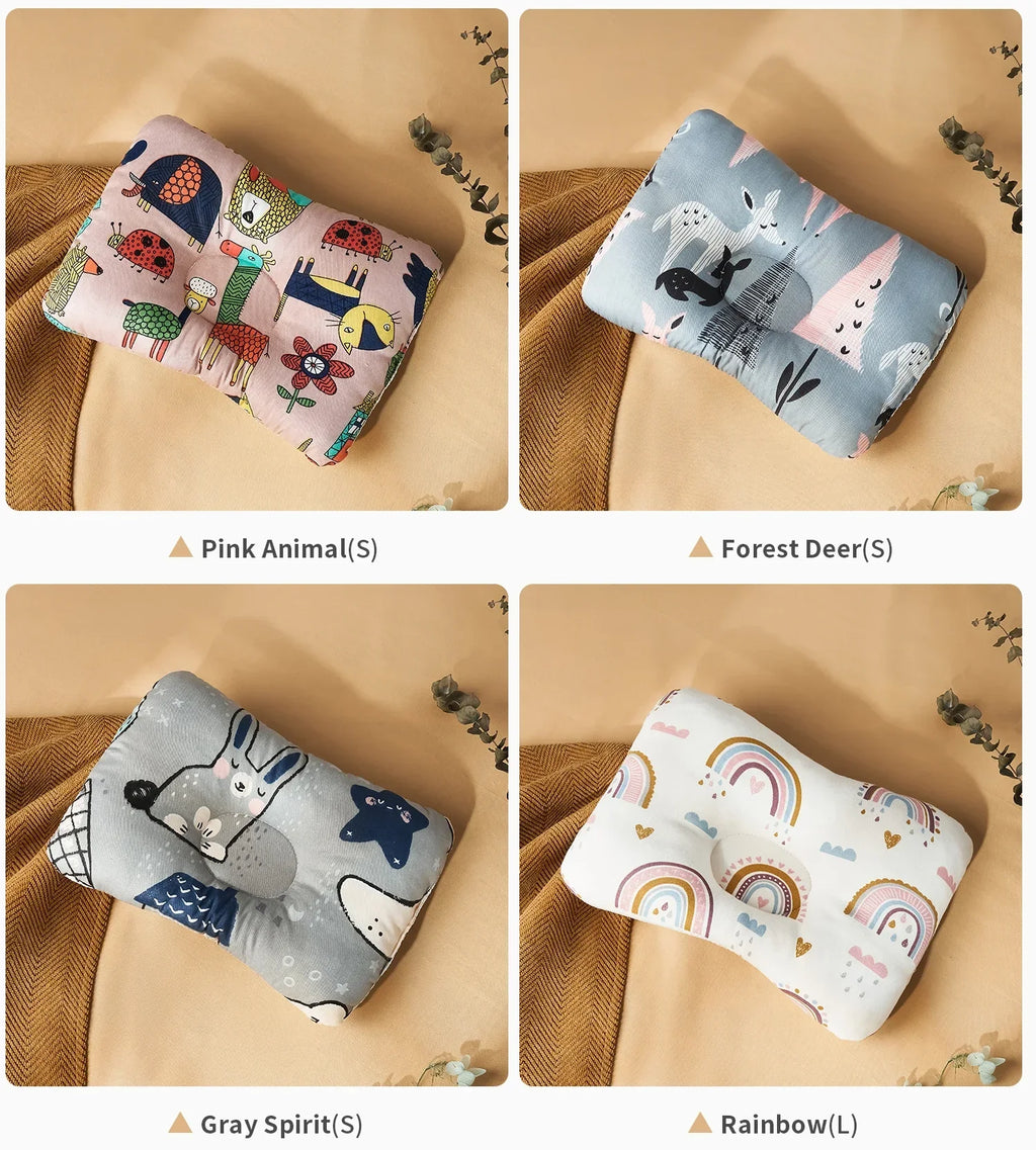 INSULAR Infant Head Pillows Baby Design Breathable Cotton Cushion Pillow