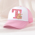 Capibara Baseball Cap Girls Women Anime Capybara Letter A-Z Sun Hat Kids Adult Summer Breathable Mesh Sunbonnet Outdoor Headgear