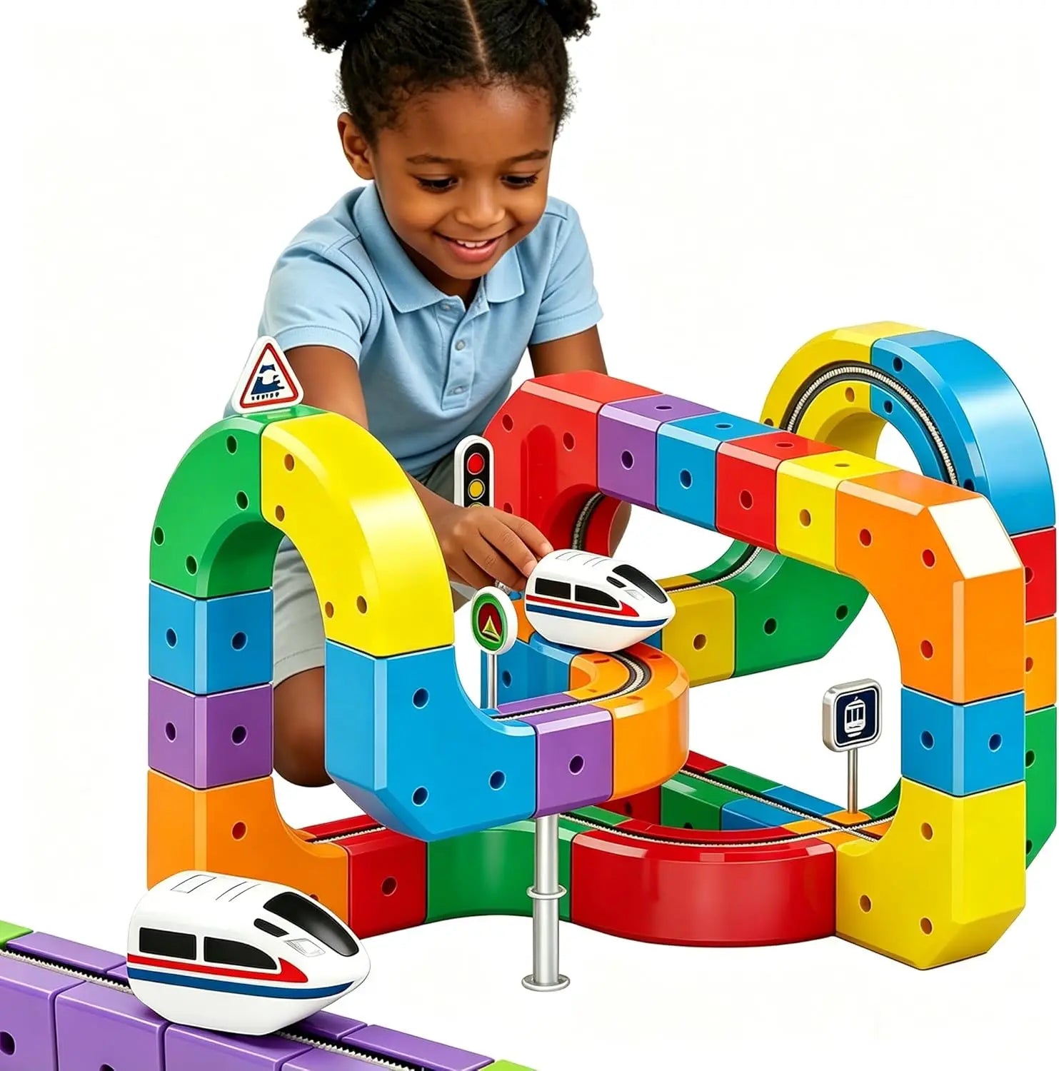 3D Electric Train Set Magic Flexible Race Track for Kid Track with Anti Gravity Car STEM Educational Building Toy Boys Girls Bir