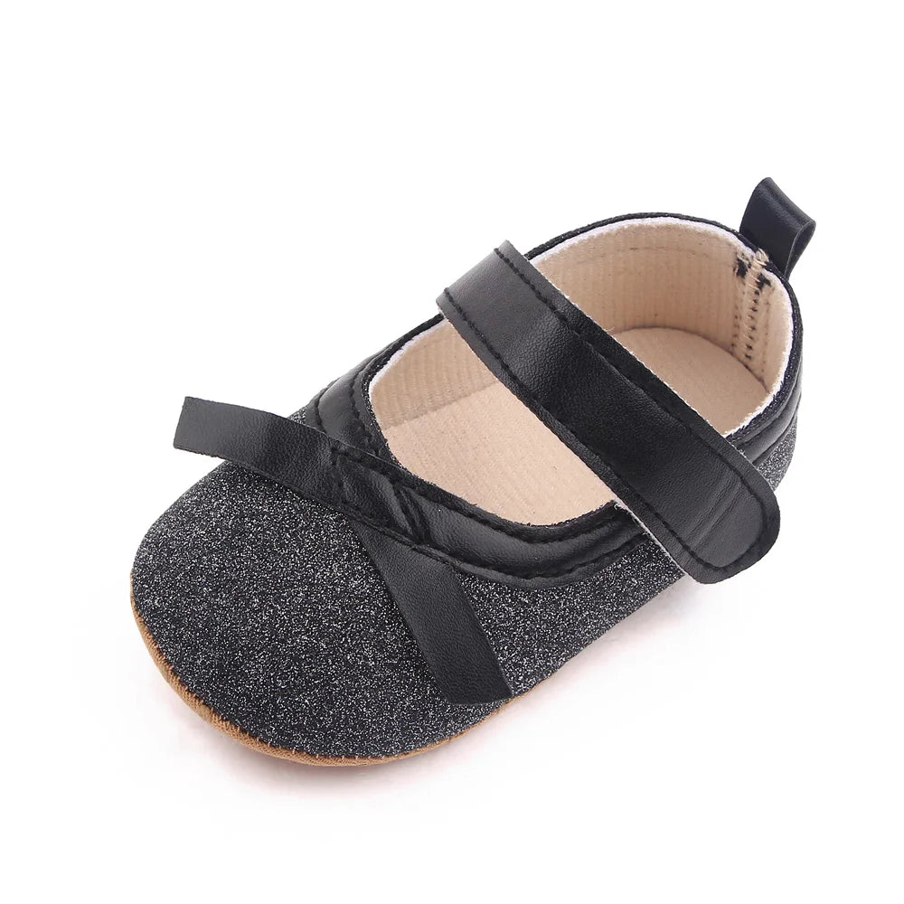 Baby Girls First Walking Shoes 0-18 Months Soft Sole Non Slip Thermoplastic Rubber Soles Polyurethane Upper Model 01