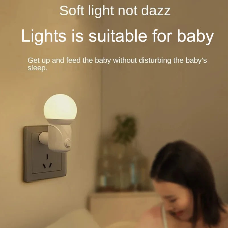 Modern Bedside Night Light Lamp Kids All Night 220V Led Lights Plug In Wall Night Lights For Bedroom EU Plug Night Lamp Romantic
