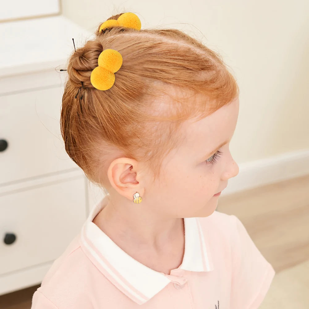 20/40pcs Double Plush Ball Elastic Hair Bands for Kids Girls Colorful Hair Ropes Ties Ponytail Rubber Bands Hair Accessories
