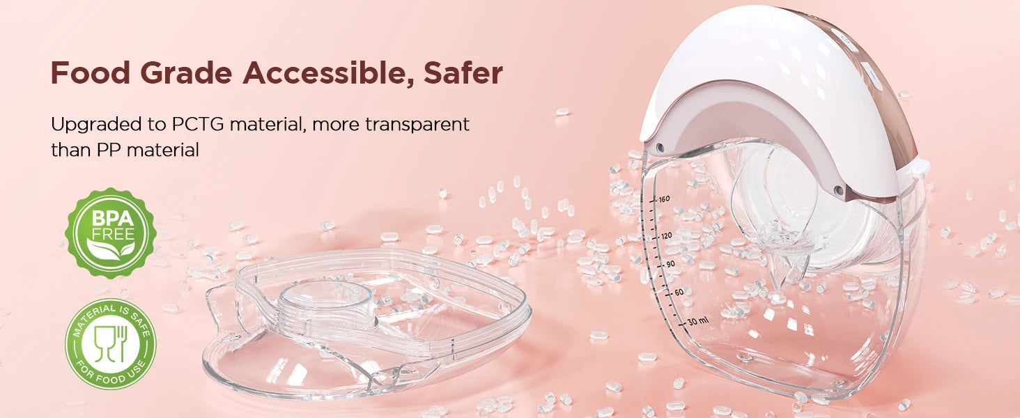 2pcs Hands Free Electric Breast Pump, Pain-Free, BPA-Free, Quick Installation 3 Modes and 12 Levels with 17/19/21/24 mm Flanges