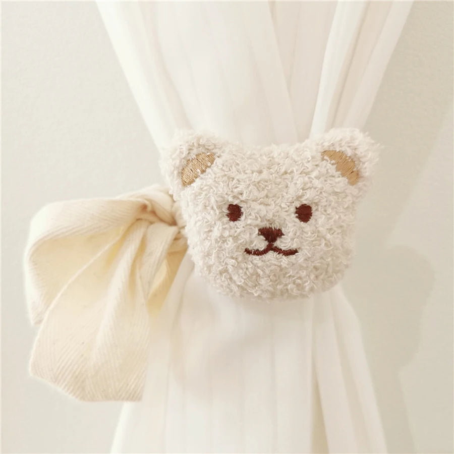 Ins style Bear Shaped Curtain Tie Clips 80cm Strap Length For Kids Room Home Decor Model 80cm