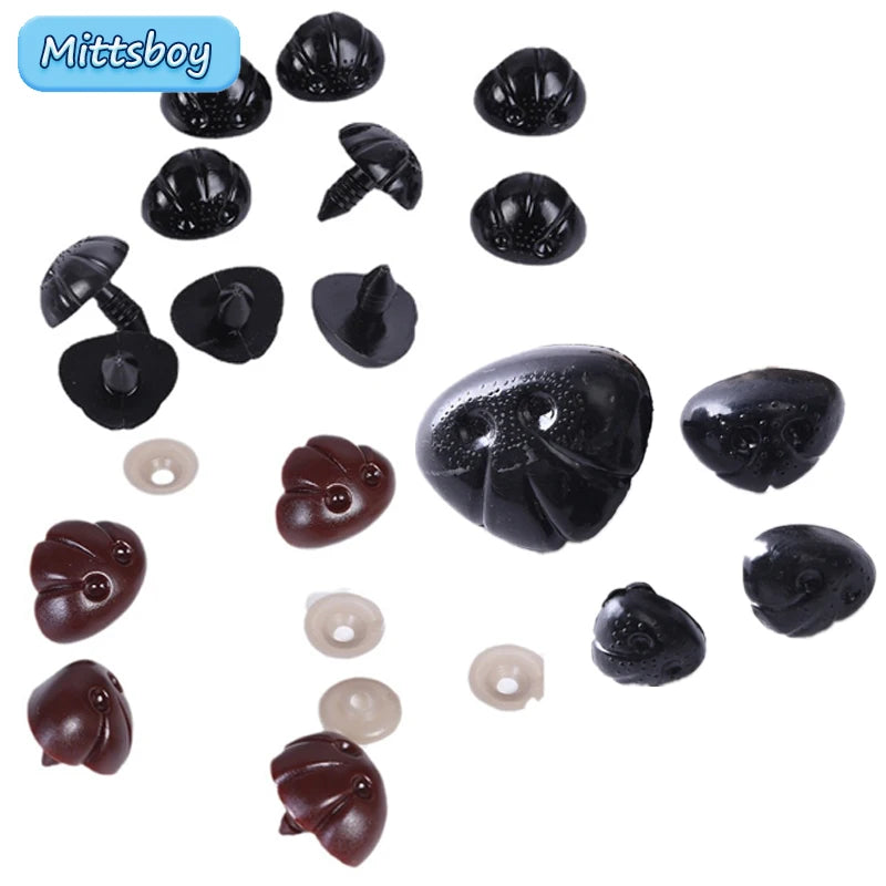 DIY 10Pcs 5/12/20MM Dog Nose Smooth Accessory Plug in Animal Plastic Personalized Nose Crochet Toy Doll Making Supply Plush Doll