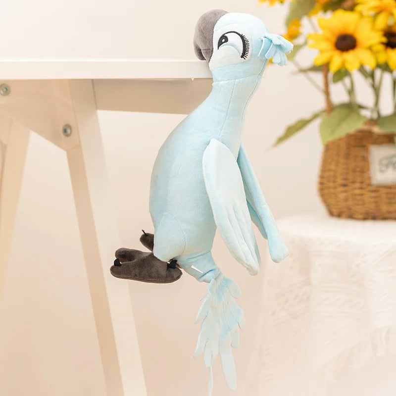 2026 High Quality 1pc 35cm Cartoon Blue Parrot Plush Toy Blu & Jewel Bird Doll Soft Stuffed Animal Cute Christmas Gift For Kids
