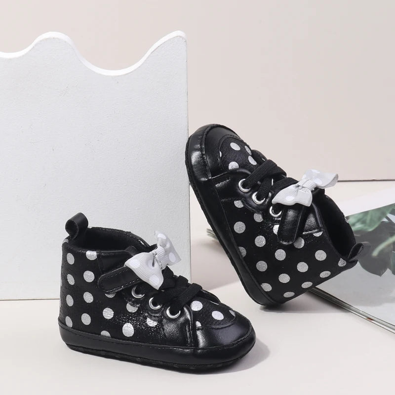 Baby Girl Spring and Autumn Butterfly Bowknot Soft Sole Comfortable Prewalker Shoes Indoor Outdoor Walking Shoes First Walkers