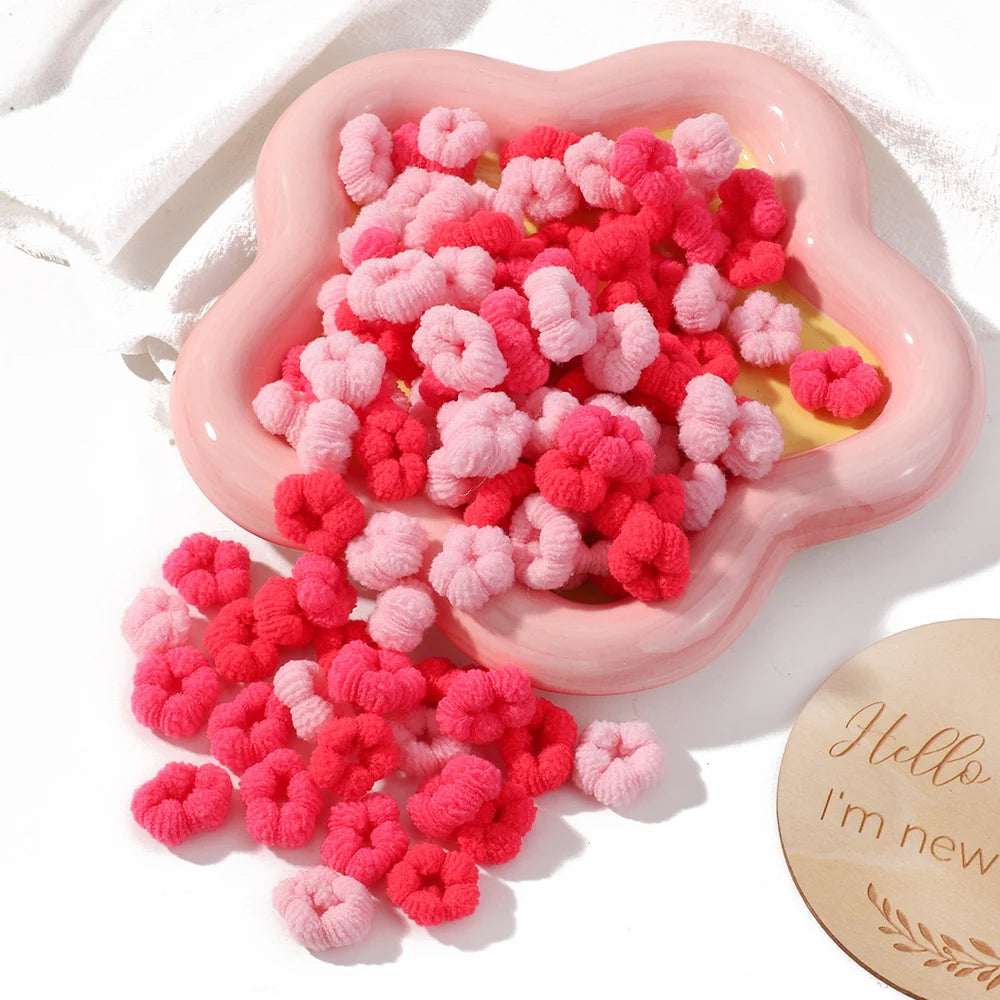 100Pcs Children Elastic Hair Bands Girls Colorful Hair Ties Ponytail Holder Rubber Bands Mini Scrunchie Kids Hair Accessories