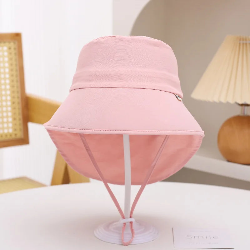 Foreign Trade Amazon Children's Fisherman Hat Extra Large Brim Quick-Dry Cape Hat Spring Summer Boys and Girls Sun Hat Beach Hat